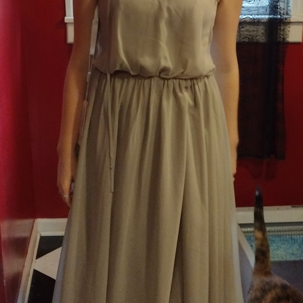 Grecian style prom formal bridesmaid dress